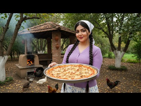 Cooking a Large Pizza Without Oven in a Village