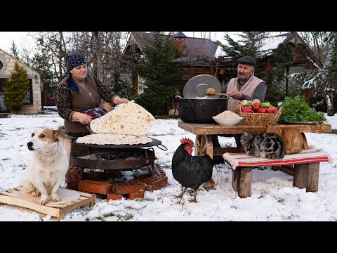 Cooking a Traditional Azerbaijani Village Lunch Village