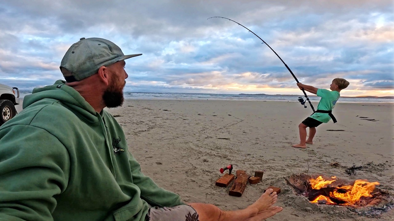 Catch Big Fish Beach Fishing with my son