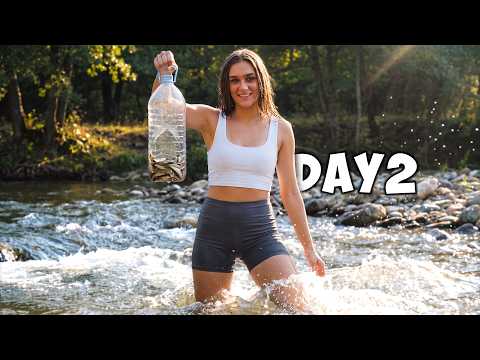 24 Hours SOLO by an Emerald River Canyon ASMR Camping