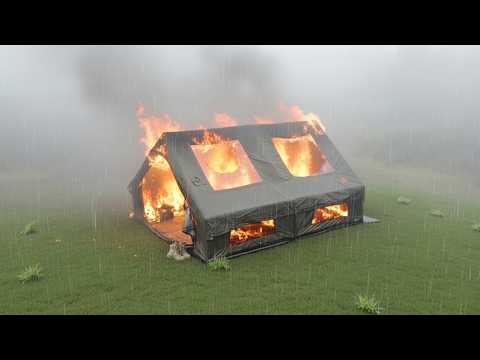 Camping In HEAVY RAIN My Luxury Tent BURNED DOWN