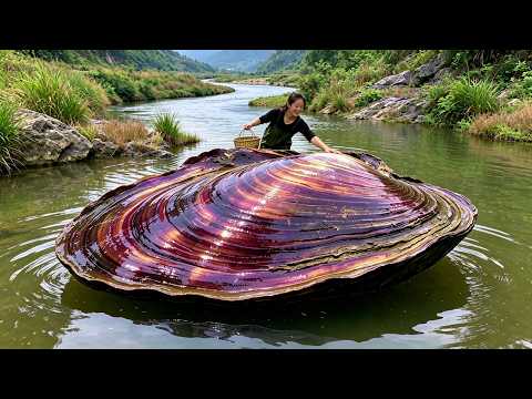 I encountered a rare purple clam The century old clam has