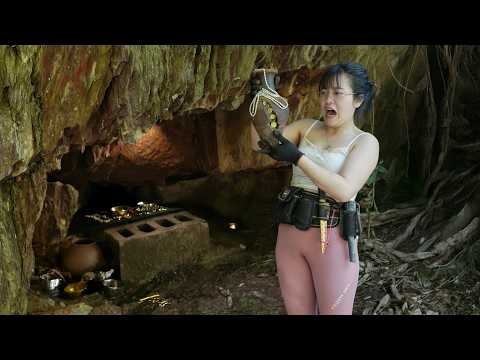 Abandoned cave discovery containing treasure shocks