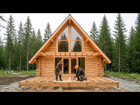 Couple Builds Their OFF-GRID Luxury Wooden Cabin Deep in