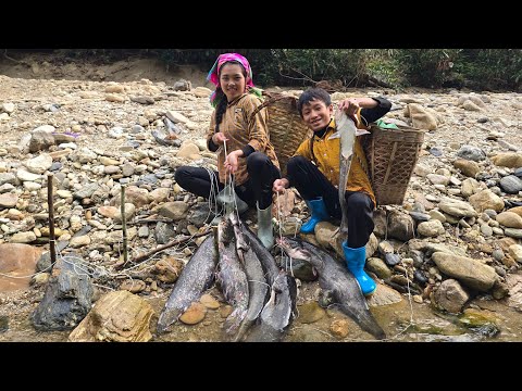 how to set traps along the riverbank, fish for large