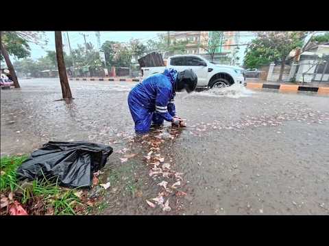 The roads were cleared and debris was collected from the