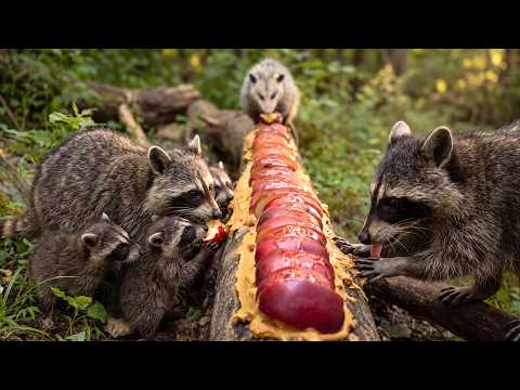 Wildlife at the Peanut Butter & Apple Log for Relaxing