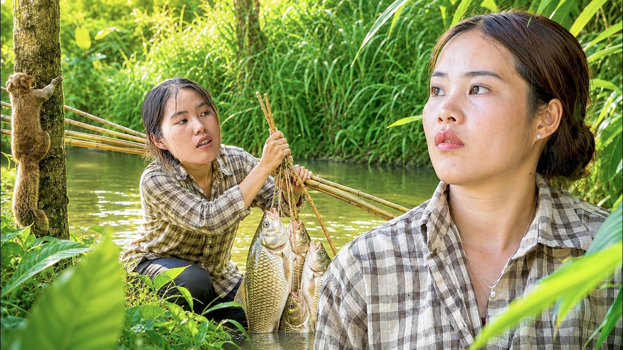 Lucky Fishing Day Catching Giant River Fish with