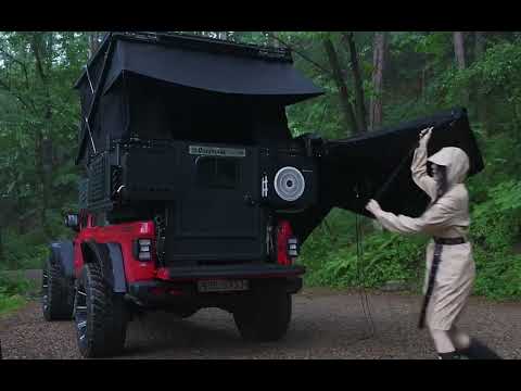 CAMP HEAVY RAIN CAMPING IN A KIA TASMAN ROOFTOP TRUCK