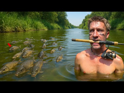 48 Hours SOLO at INVASIVE Carp River - Fishing, Camping &