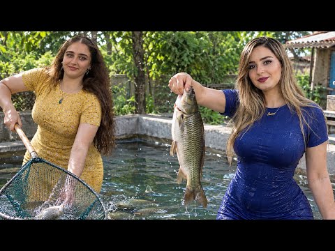 Iranian Village Life Morning Chores, Fresh Fish from the