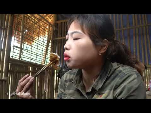 cooking pig bran, catching stream fish, farm life, survival