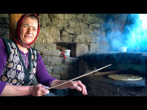 Life in Old Village of Dagestan. Old women live in Dagestan