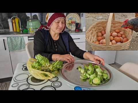 KÖYDE YAŞAM HATİCE HANIMIN LAHANARINI TAVUKLARA YEM YAPTIM