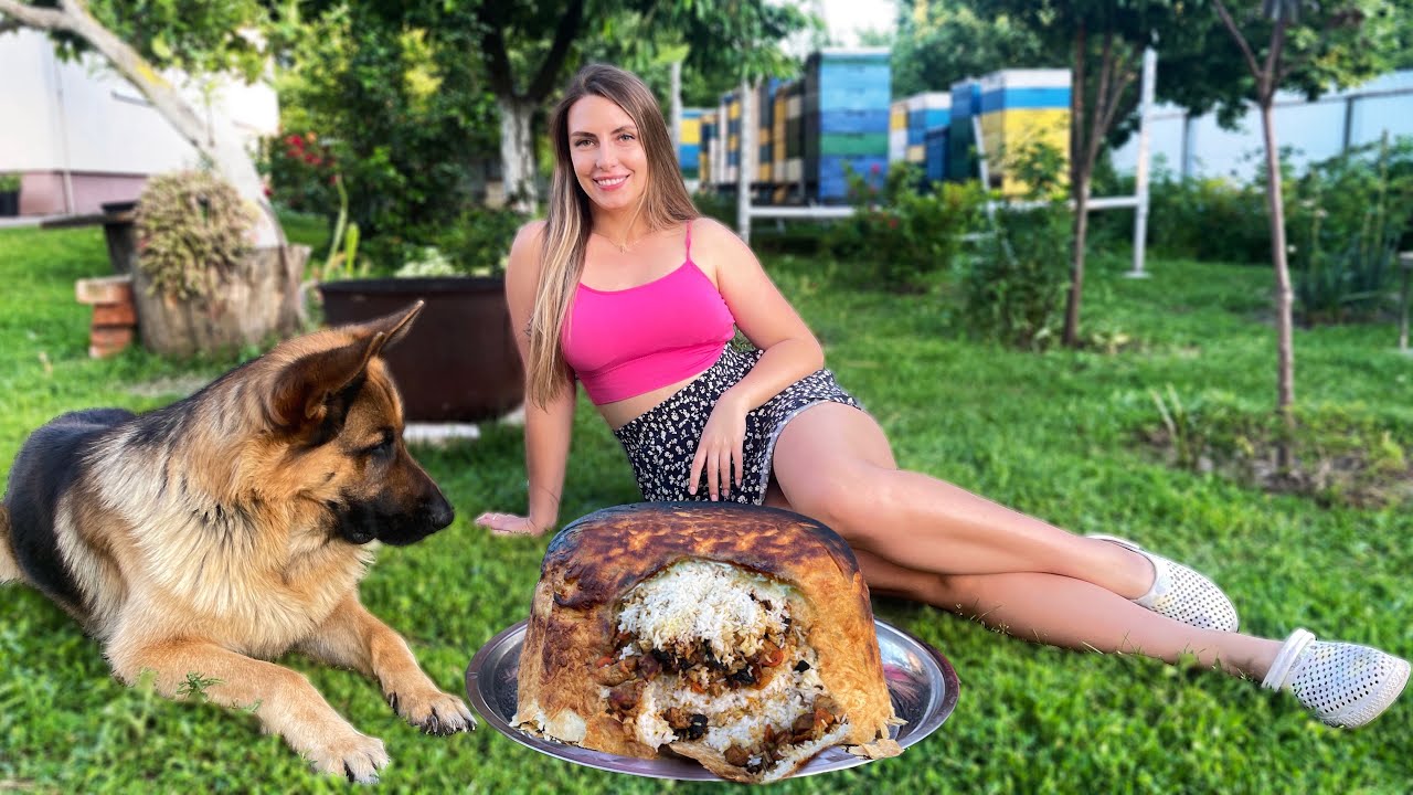 Cooking Azerbaijani Shakh Pilaf in Bread l Simple Life in