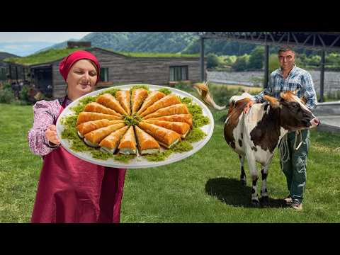 Making Oriental Pistachio Baklava with Ice Cream Homemade