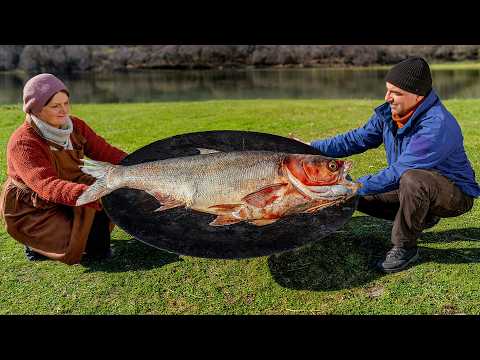 We Cooked a Huge Monster Fish Underground in Mountain