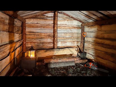 Craft log cabin with your own hands, bushcraft