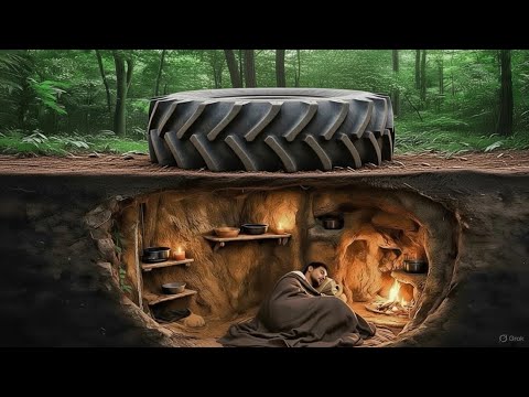 Building a Secret Survival Bunker in the Woods Bushcraft