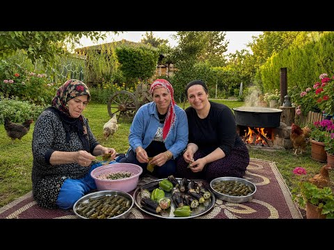 Köy Yaşamı Odun Ateşinde Etli Kalem Sarması \ Belgesel Flim