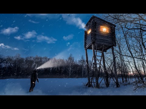 ESCAPE FROM WOLVES IN A TREE HUT SINGLE OVERNIGHT
