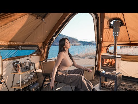CAMPING IN THE COMFORT WITH A NEW AIR TENT ON THE SEAㅣOCEAN