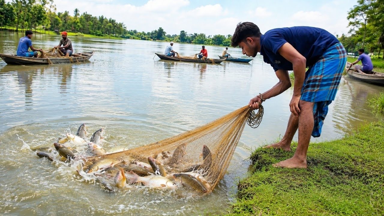 Fishing video Uncle, look how many fish I caught