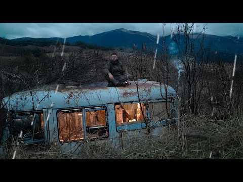 Turning an Abandoned Bus into a Cozy Shelter DIY Sink,