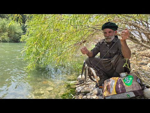Traditional fishing trip by the river and the pleasure of