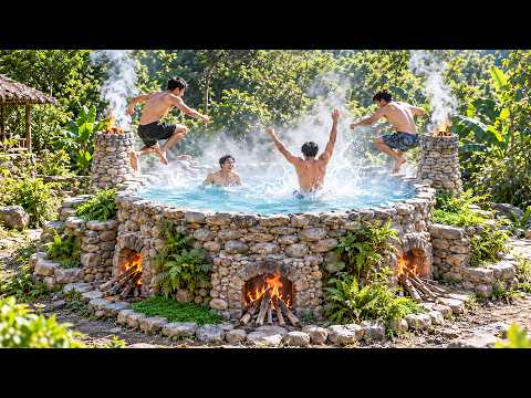 Wild Man Builds a Massive Heated Pool for Winter Survival