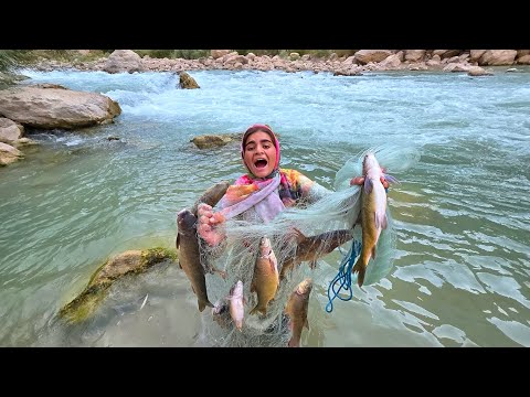 Fishing in a Wild Mountain River We Caught So Many Fish