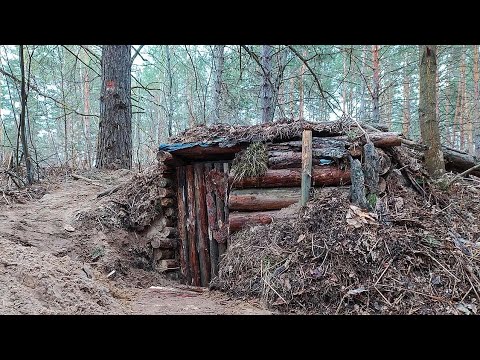 Construction of a dugout in the wild forest in 24 hours