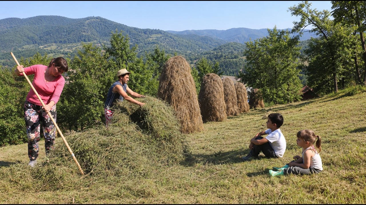Far From Civilization a Family Works All Day to Fill the
