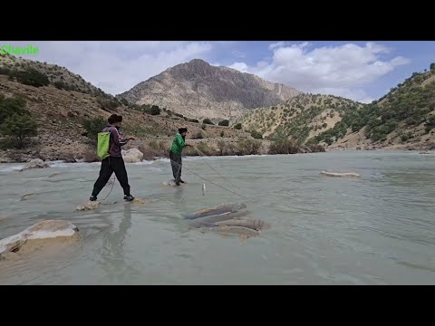 Fishing in a Wild Mountain River Nomadic Life in the