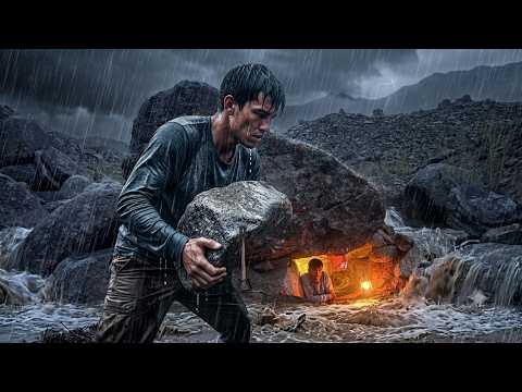 Alone in the Mountains with Bushcraft: A Hard Night in