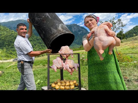 HOW TO COOK DINNER IN AN IRON BARREL? Unforgettable Juicy