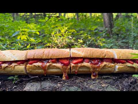 We left a 6ft PB&J in the woods WHOLE FAMILY raided it