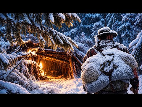 Alone in -14°C Winter Storm, Blizzard & Ice No Tent, No