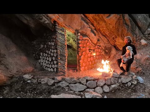 6 Days Survival Under a Rock by a Raging River Building a
