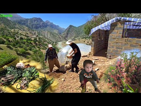 Nomad Family in Zagros Cooking Traditional Food in Harsh