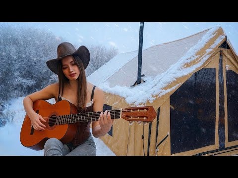 Winter Camping in Snow Luxury Inflatable Tent & Hot Stove
