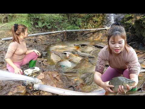 Amazing Fishing Techniques | Pumping Water Outside the