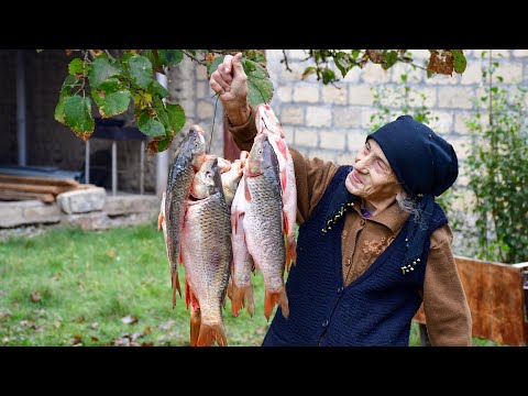 CATCHING BUNCH OF SEA CARP AND COOKING AZERBAIJAN FISH