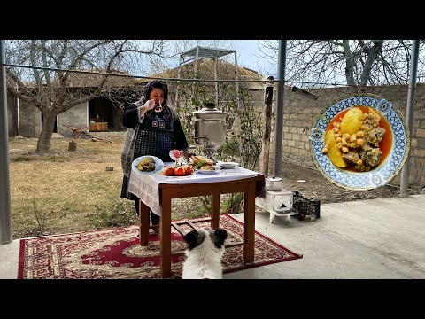 SUPER DELICIOUS AZERBAIJANI VILLAGE MEAL BOZBASH | Cooking