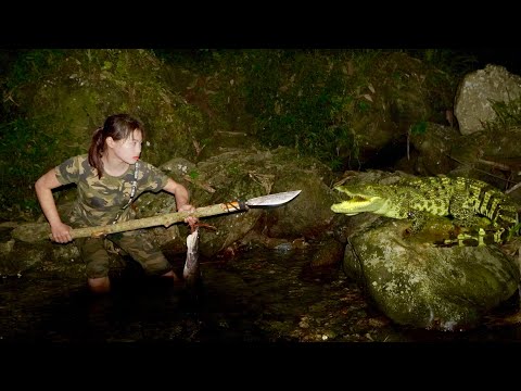 Catching fish at night, panicking when encountering bad