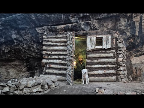 I Built a Hidden Cave Shelter Alone with My Dog No