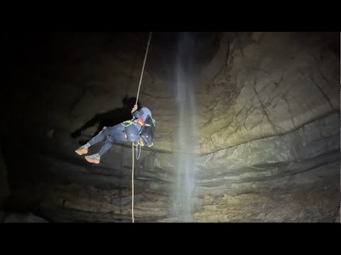 280 Foot Waterfall Rappel Deep Inside A River Cave