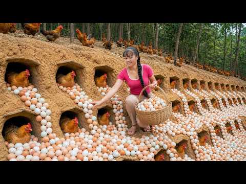 Satisfying Egg Harvest In Holes Building Hen Nests &