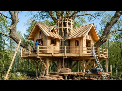 Man Builds an Incredible Treehouse Alone in a 100-Year-Old