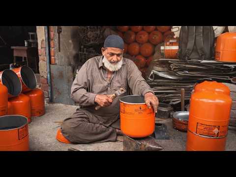 Cold-Forging a Heavy-Duty Stove From Scrapped Cylinders